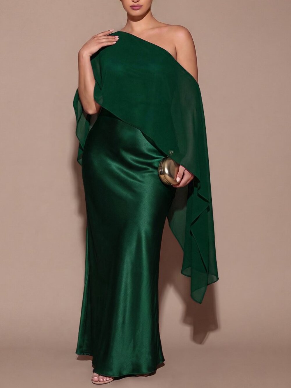 Dark Green Preppy Women's Fitted Maxi Dress - Picture 3 of 7